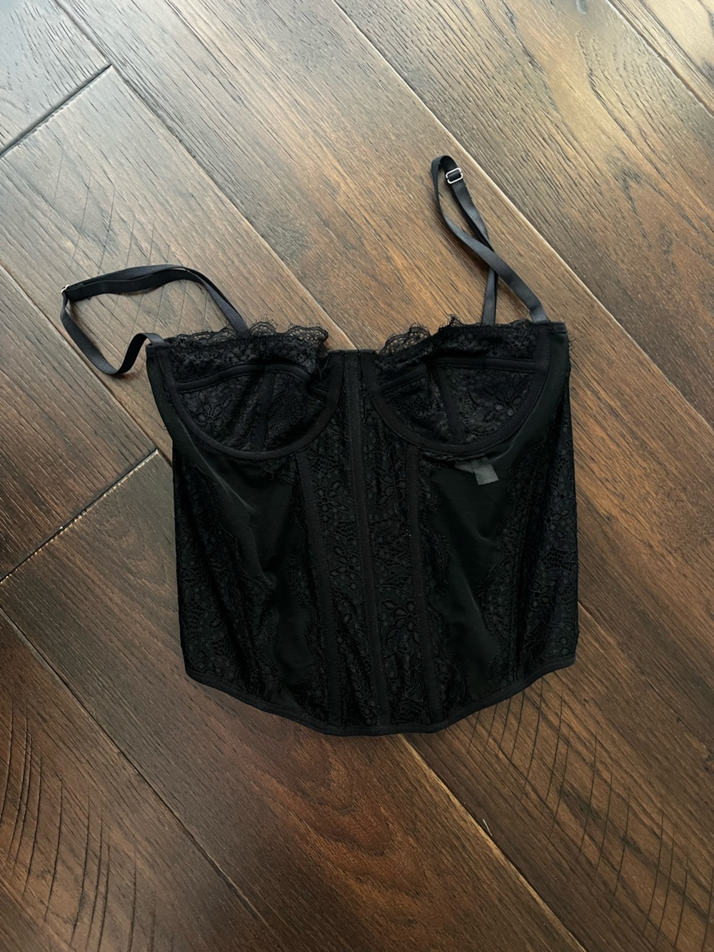 Lace mesh bustier corset top